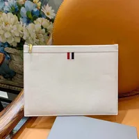 TB THOM Envelope Bag Luxury Brand White Soft Leather Work Fashion Handbags Evening Party Large Capacity Quality Clutch Bag