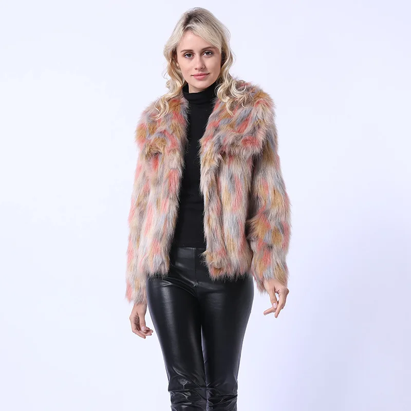 Women's Imitation Fur Jacket Whole Leather Fur Coat Women's Short Wool Coat Imitation Fox Fur Rabbit Fur Faux Fur Coat