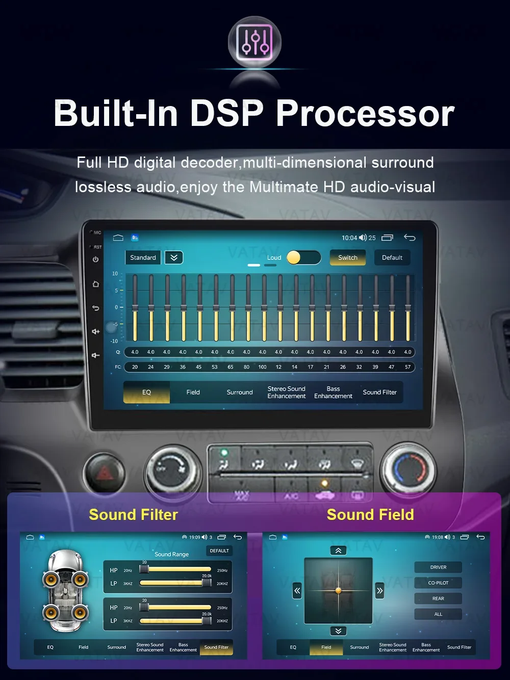 Для Honda civic 2005-2012 Автомобильный Android 13 мультимедийный Carplay GPS AI голосовая навигация
