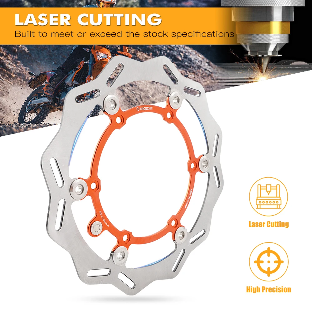 

NICECNC Front Brake Disc Wave Floating For Husqvarna 125-501 250 300 350 400 450 FE TE FC TC TX FX Fit Husaberg 125-570 TE FE FX