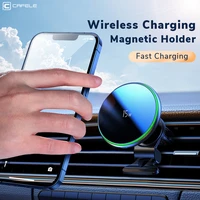 cafele 15w fast charging wireless charger induction charger portable car phone holder for iphone 13 12 pro max xs xiaomi samsung