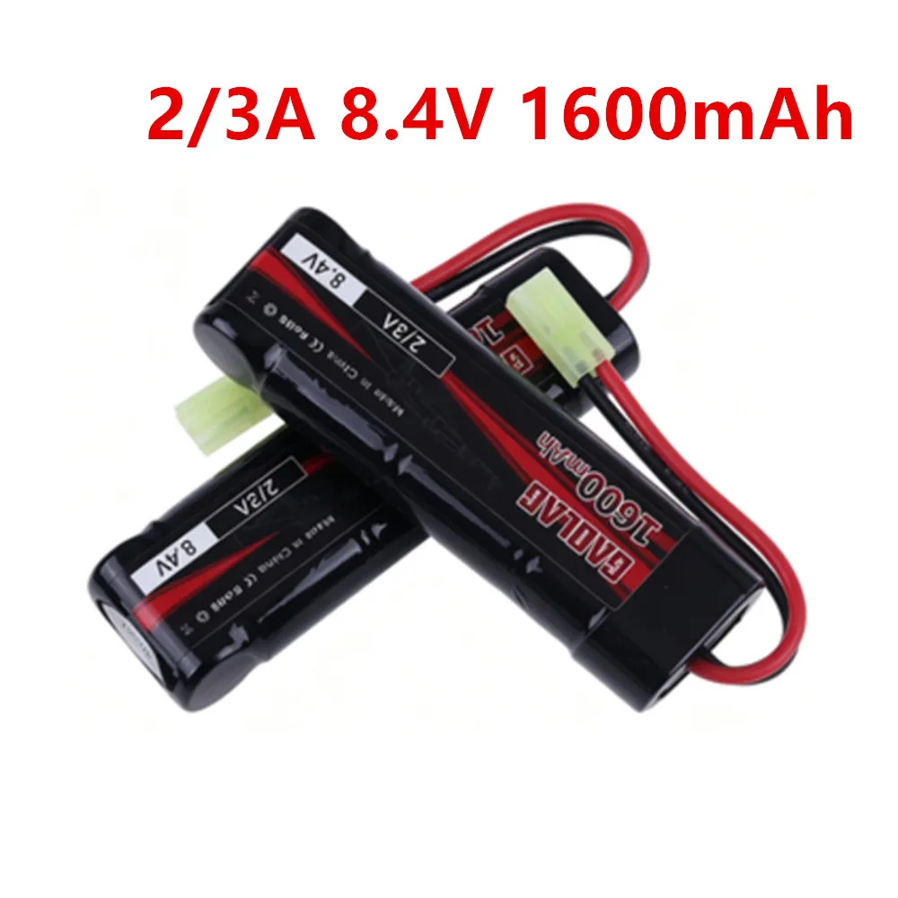 Фото Аккумуляторный блок NiMH 7S 2/3A 8.4V 1600mAh с плоскими элементами и разъемом Mini Tamiya для пистолетов MP5, Scar, M249, M240B, M60 (для страйкбольного оружия) №1