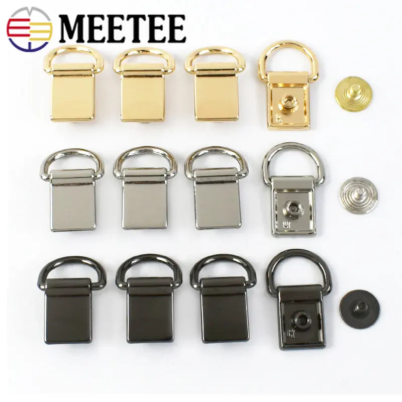 

Meetee 10/20Pcs Bag Decoration Metal Buckles DIY handbag strap Side Hanging D Ring Hooks with Screw Hardware Accessories BF214