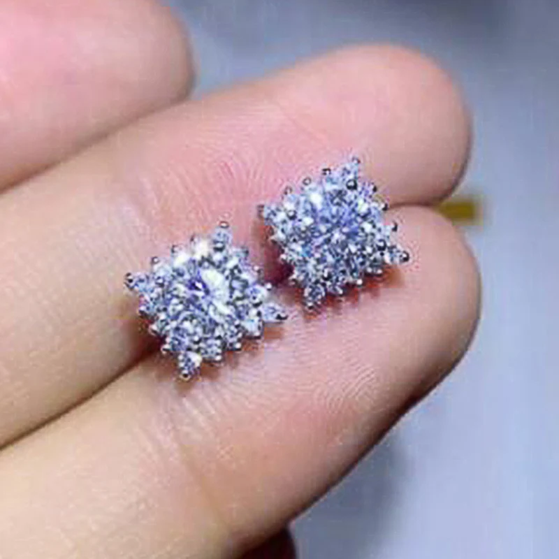 

New Simple Square Shaped Cubic Zirconia Stud Earrings Delicate Wedding Party Ear Accessories for Women New Statement Jewelry