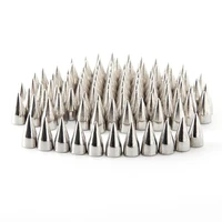 100pcs 79mm metal cone spikes screwback studs diy leather craft punk style rivets silver
