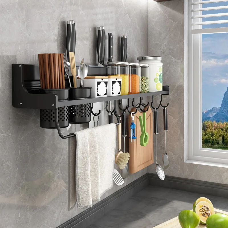

30-80Cm Home Appliance Kitchen Storage Organizer For Kitchen Accessories Wall-Mounted Seasoning Chopsticks Storage Tube