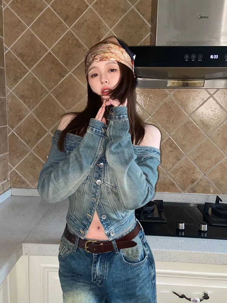 Однолинейный воротник в стиле ретро без бретелек с пряжкой тонкая короткая