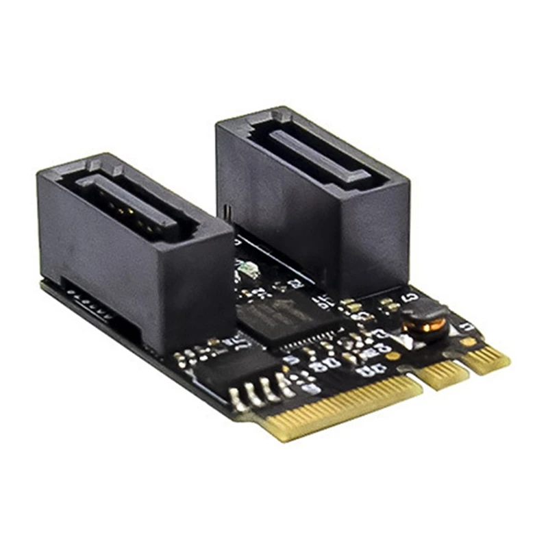 Riser Card M.2 A+E To 2 Port Sata3.0 Expansion SATA AHCI Interface Storage Device Adapter JMB582