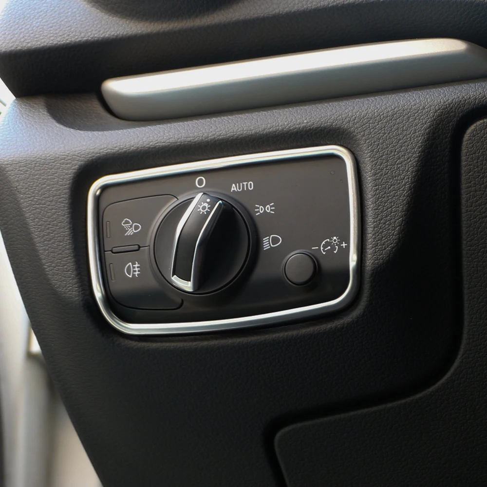 Переключатель фар из нержавеющей стали отделка кольцевая Рамка для Audi A3 8V LHD 2013-2019