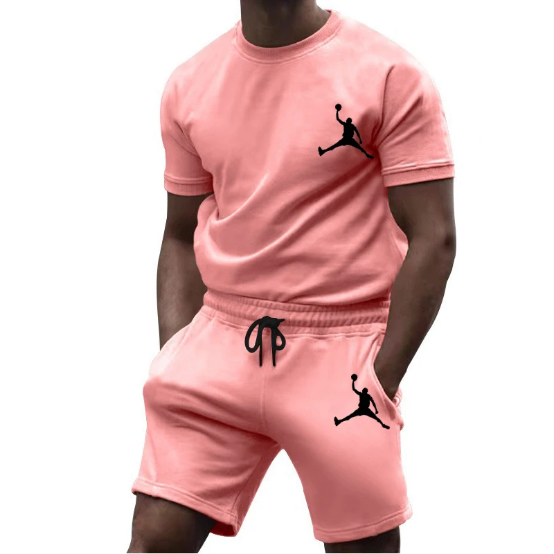 2023 Summer Popular Men's 3D T-shirt+Shorts Suit Men's Sports Suit Brand Printing Casual Fashion Short-sleeved T-shirt Set Men
