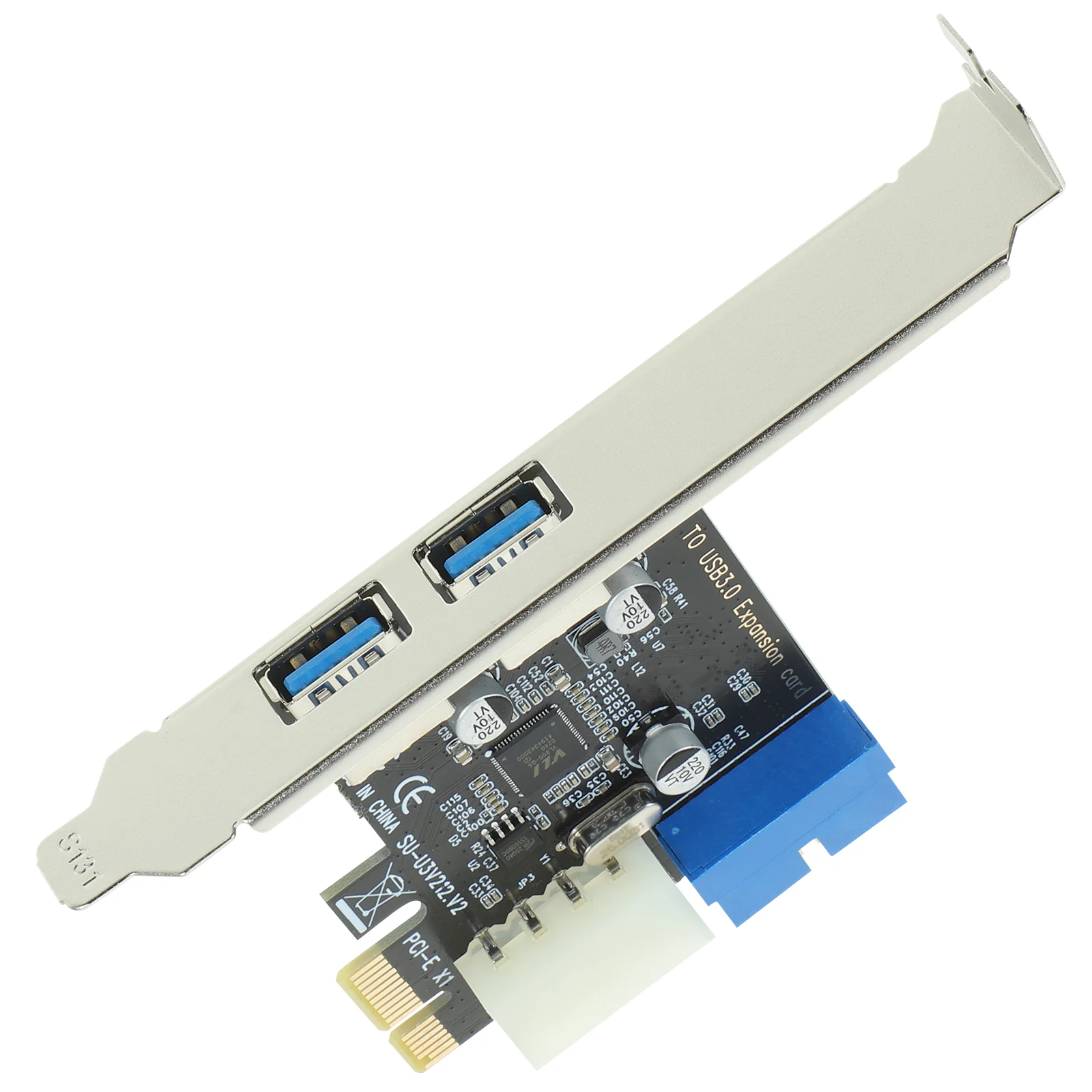 

PCI-E USB Adapter 2 Ports Expansion Card Computer PCI-E Double USB Converter