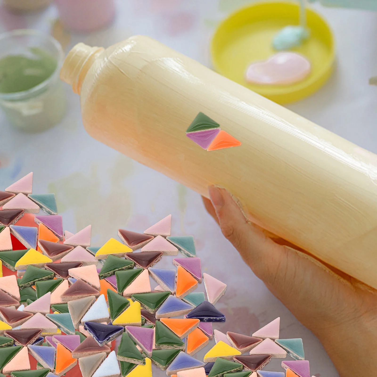 Треугольная керамическая мозаичная плитка для рукоделия ломтики мелкие проекты