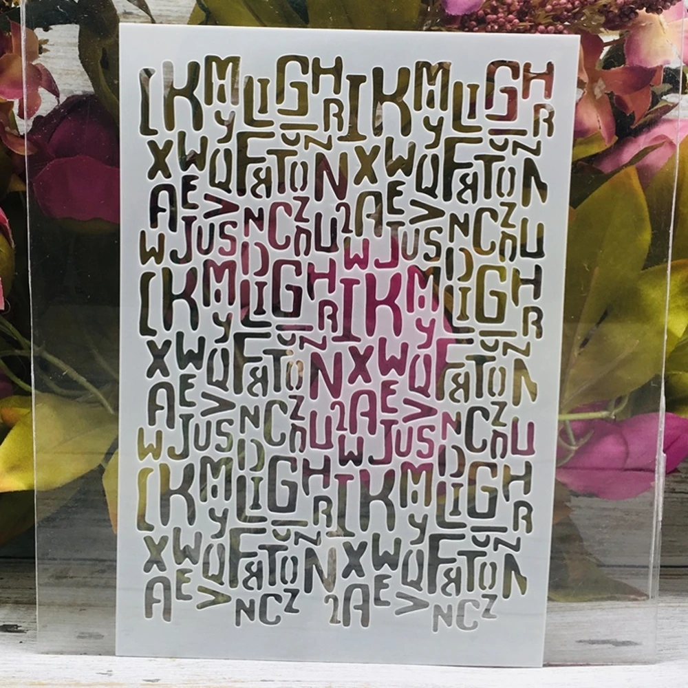 

A5 21cm Letters Texture Layering Stencils Painting Scrapbook Coloring Embossing Album Decorative Template