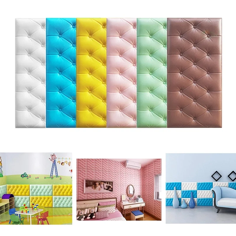 

Self-adhesive 3D Three-dimensional Wall Stickers Thicken Tatami Anti-collision Wall Mat Children's Bedroom Bed Soft Cushion Pad