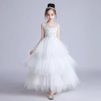 girls summer dress for kids princess birthday party gown lace tutu wedding children embroidery puffy princess dresses clothes