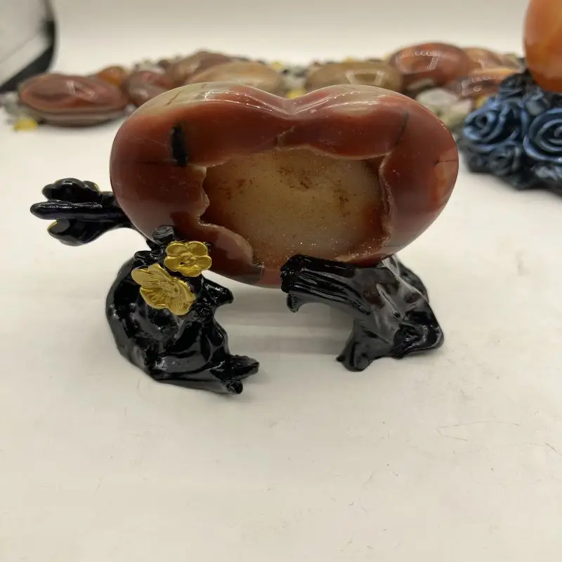 20Pcs Natural Crystal Raw Stone Opening Smile With The Base Golden Epidermal Crystal Precipitation Exquisite Decorative Ornament