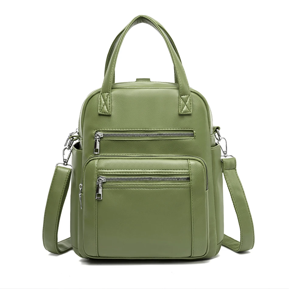 

2022 New Multifunction Women's Mochila Feminina Soft Leather Backpack for Teenage Girls Shoulder Bags for Women Bagpack