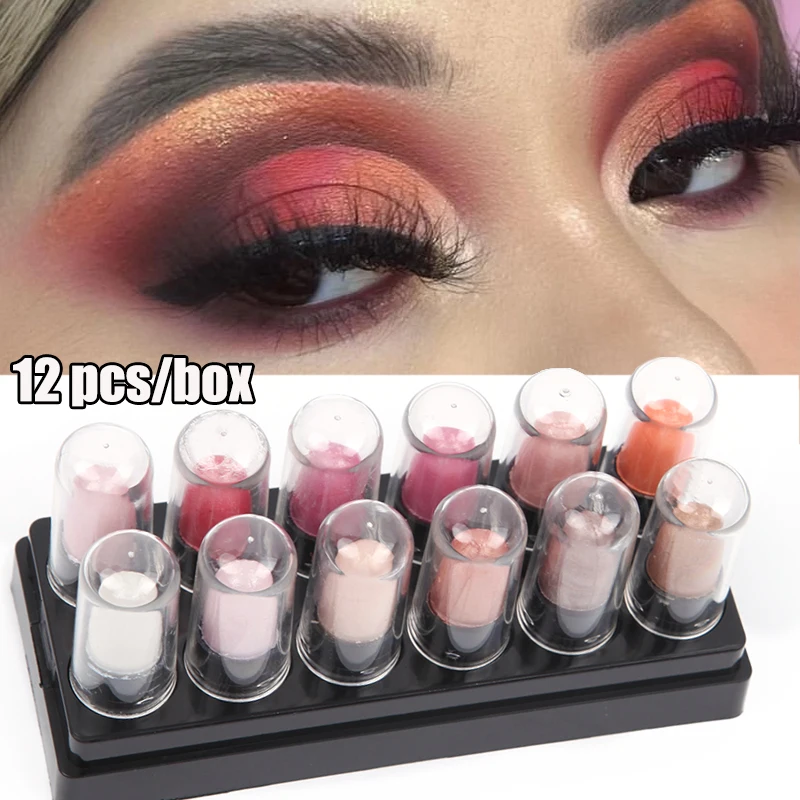 

Pearlescent Eyeshadow Stick Glitter Waterproof Lasting Eyeshadow Pencil Highlighter Stick Pen Eyes Makeup Beauty Tools 12pcs/set