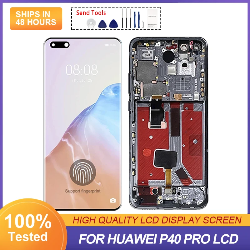 

6.58 Inch ELS-NX9 Display For Huawei P40 Pro Lcd Touch Panel Screen Digitizer ELS-N04 ELS-AN00 LS-TN00 Assembly With Tools 1Pcs