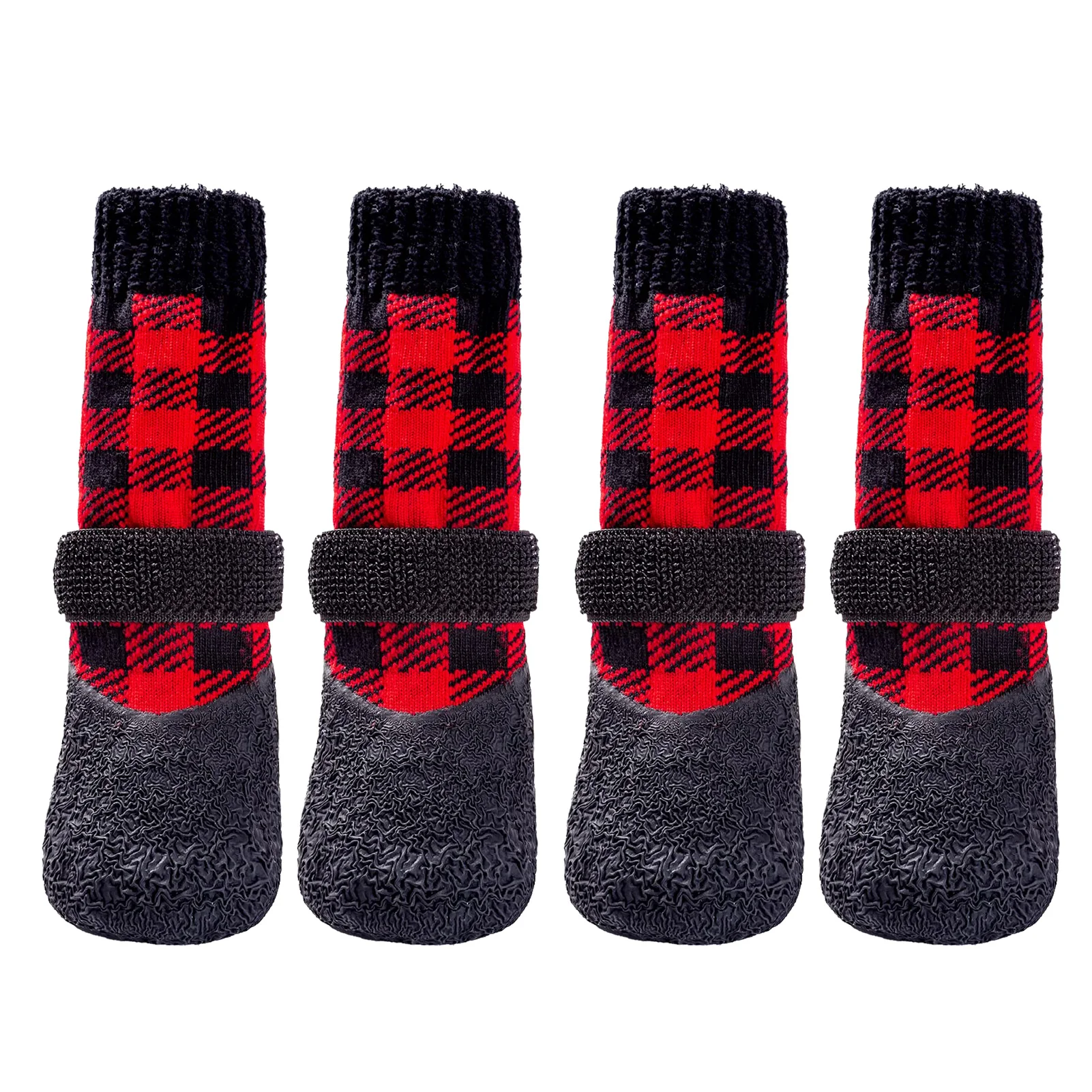 

4Pcs/Set Warm Pet Dog Socks Soft Pet Knits Socks Cute Plaid Anti Slip Socks Puppy Dog Shoes For Small Medium Dogs Pet Product
