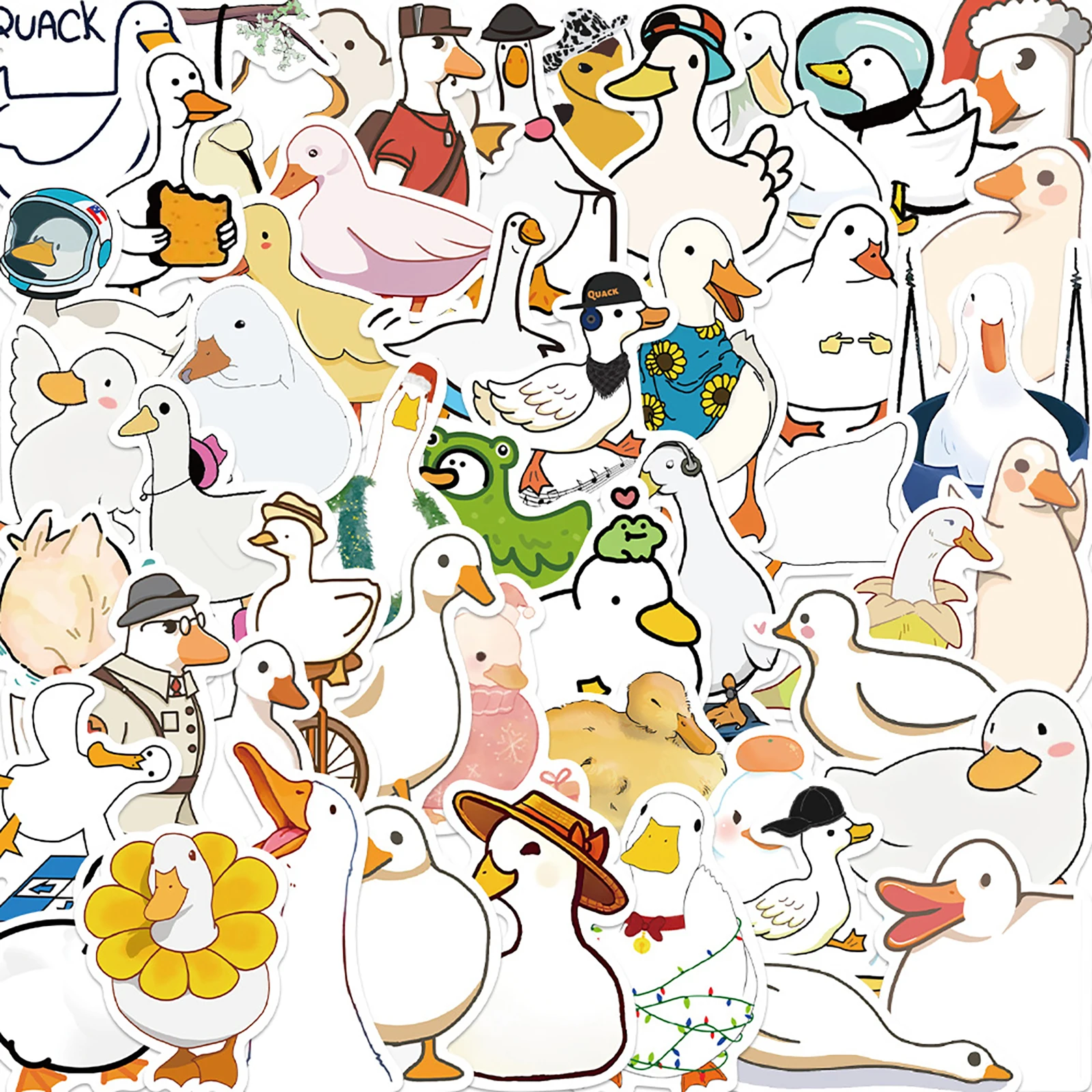 

50pcs Cartoon Sketch Duck Graffiti Sticker Laptop Car Motorcycle Bike Phone Luggage Cartoon Vinyl Decal for Kid Gift Toy