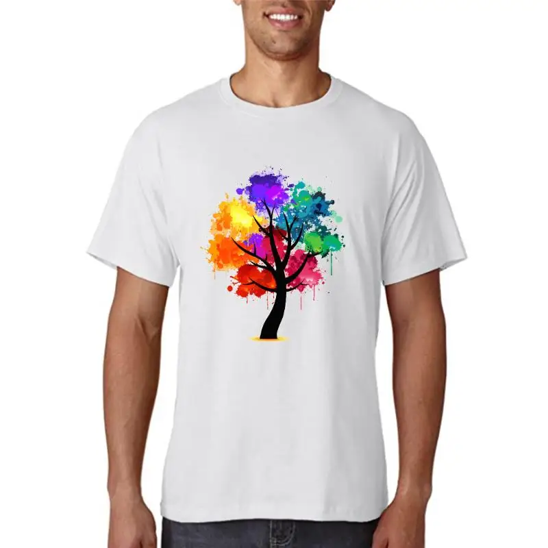 

Женская футболка с рисунком дерева, с коротким рукавом