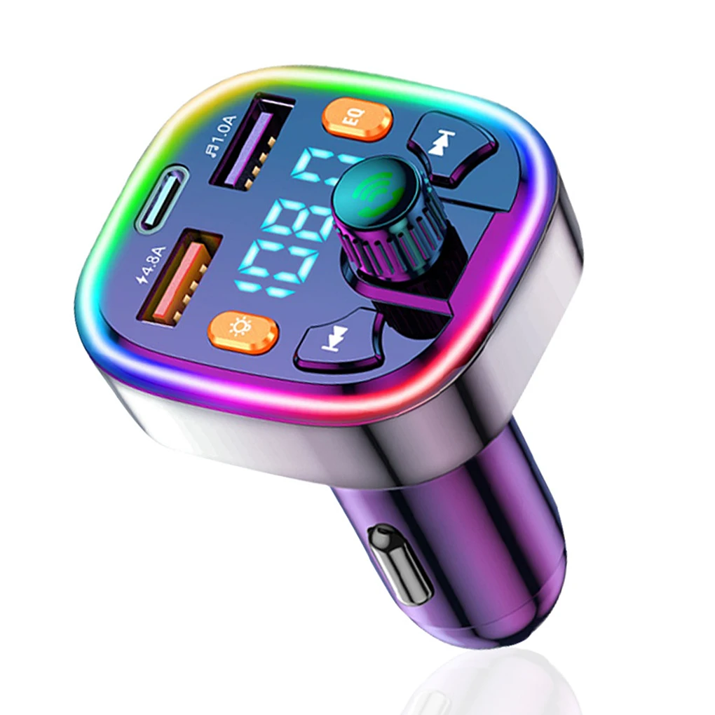 

Автомобильное зарядное устройство, универсальный беспроводной FM-приемник с функцией громкой связи, с поддержкой быстрой зарядки, 3 а/4,8 А, PD, ...