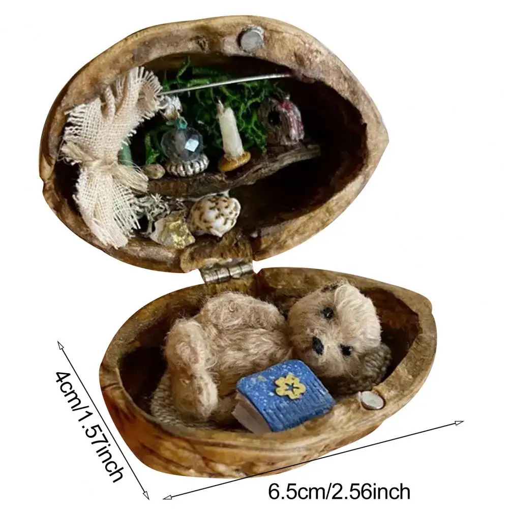 Миниатюрная фигурка из ракушки ореха мира крошечный микроландшафт орехового