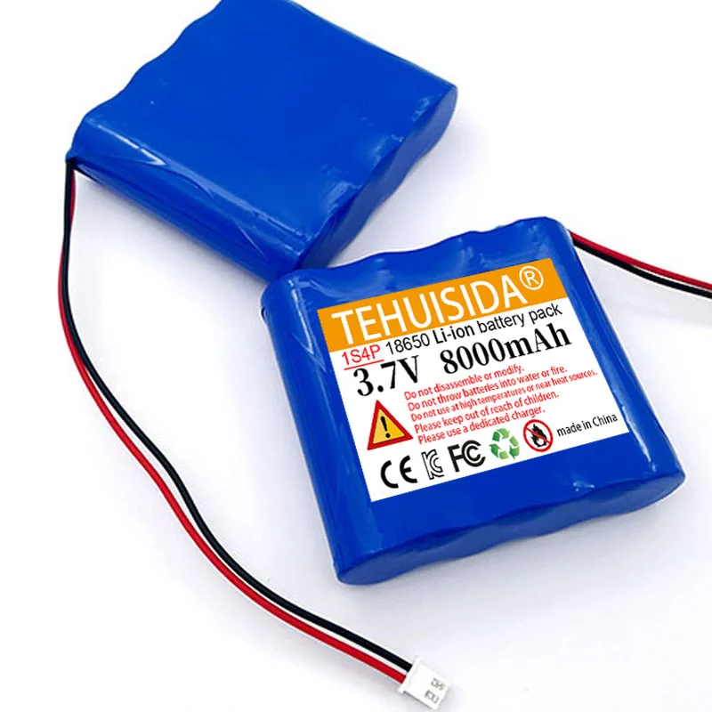 Фото Новый аккумуляторный блок 18650 3.7V 8000mAh 4P Li-Ion для игрушек, косметических приборов, умных устройств, роботов-пылесосов, детекторов, с разъемом SM XH2.54 и встроенной BMS №2
