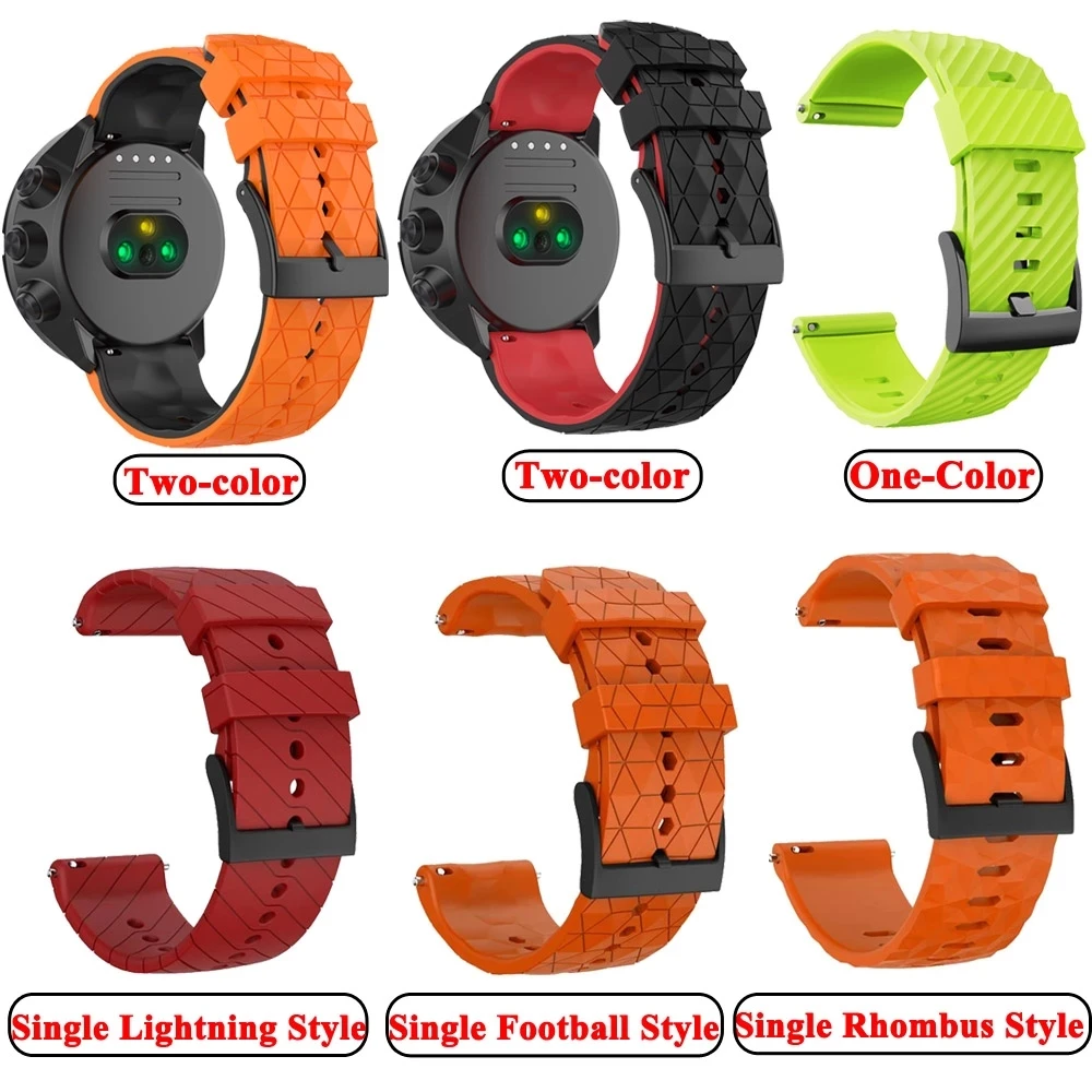 Ремешок силиконовый для спортивных часов Suunto9 Suunto 9 BARO 7 D5/Suunto Spartan Sport/HR/Baro 24 мм -