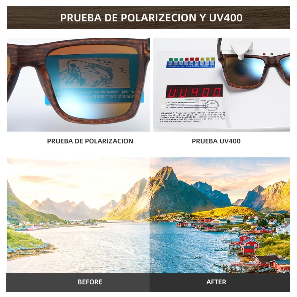 Солнцезащитные очки XSW с деревянными дужками для мужчин и женщин поляризационные