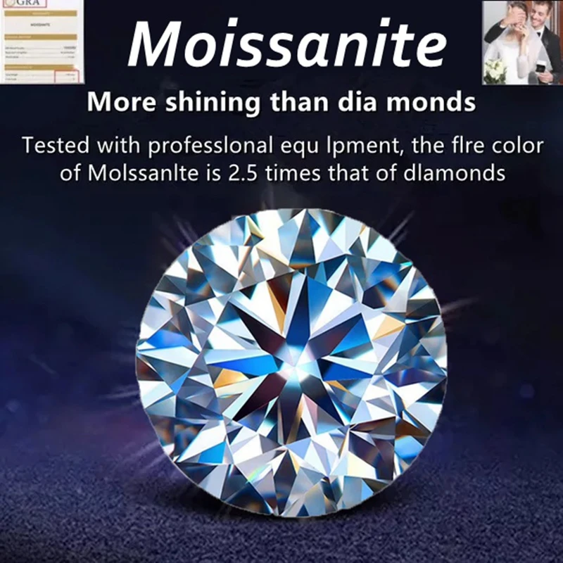 

Real Moissanite Loose Gemstones Pass Test Loose Gemstones Shining Diamond Wholesale Jewelry Accessories