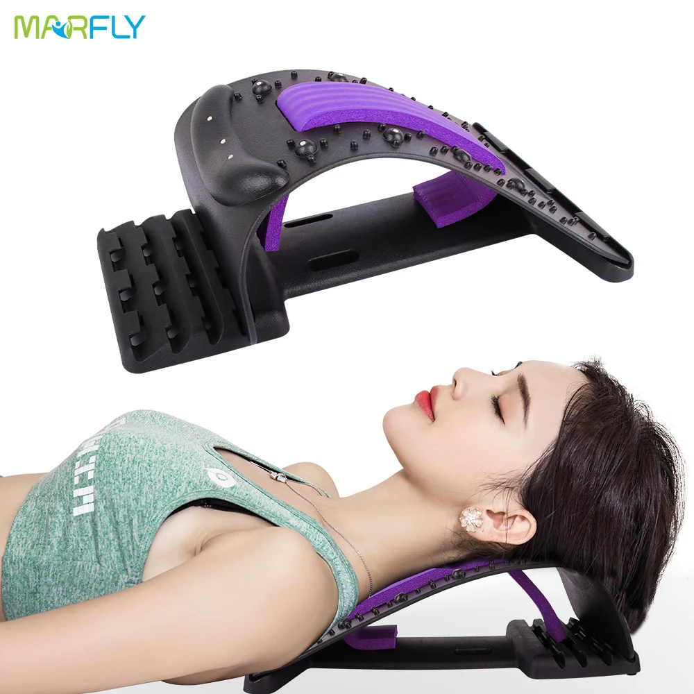 

4 Level Adjustable Back Stretcher Equipment Magic Neck Stretch Massage Tools Fitness Lumbar Support Relaxation Spine Pain Relief
