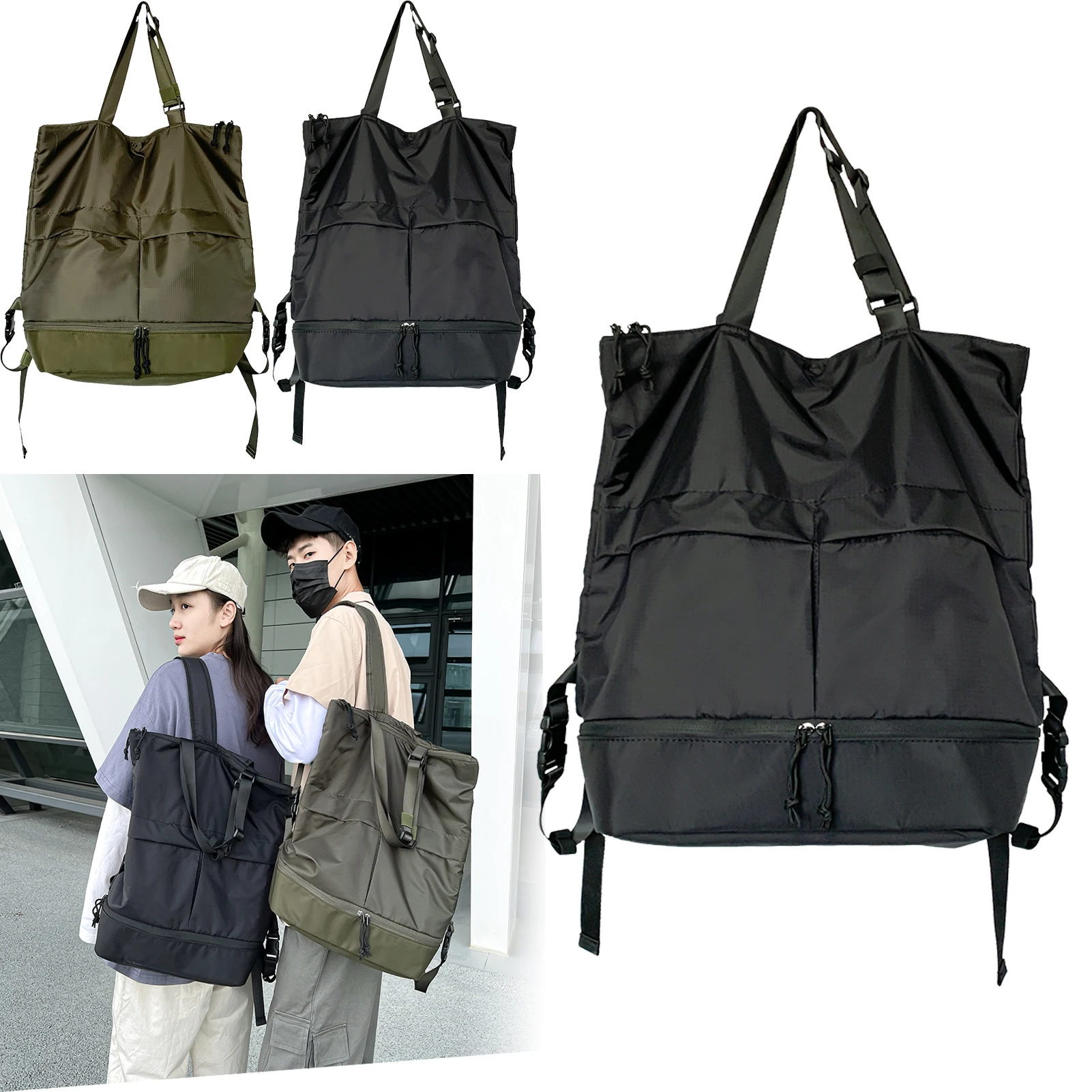 

Large Capacity Unisex Backpack Nylon Waterproof Sports Bag Women And Men Casual Travel Backbag Trend School Bags Leisure Handbag