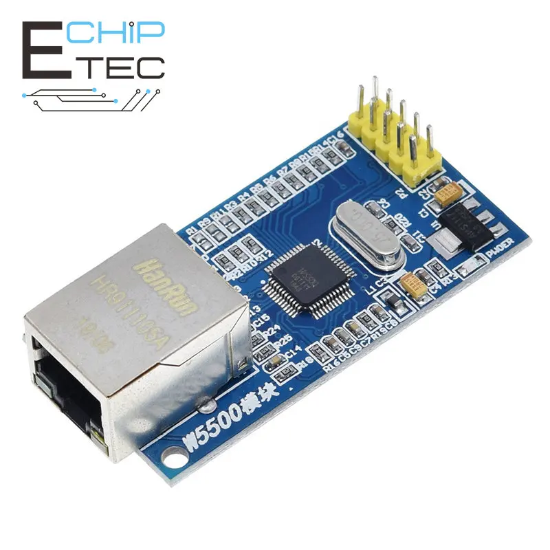 

Free shipping 1PCS W5500 Ethernet Network Module TCP/IP SPI Interface 51/STM32 Microcontroller Program Over W5100