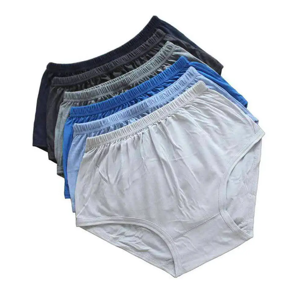 Middle-Aged And Elderly Men's High Waist Triangle Underwear Plus Fat Increase Men's Shorts Cotton Dad Grandpa Loose Underpants