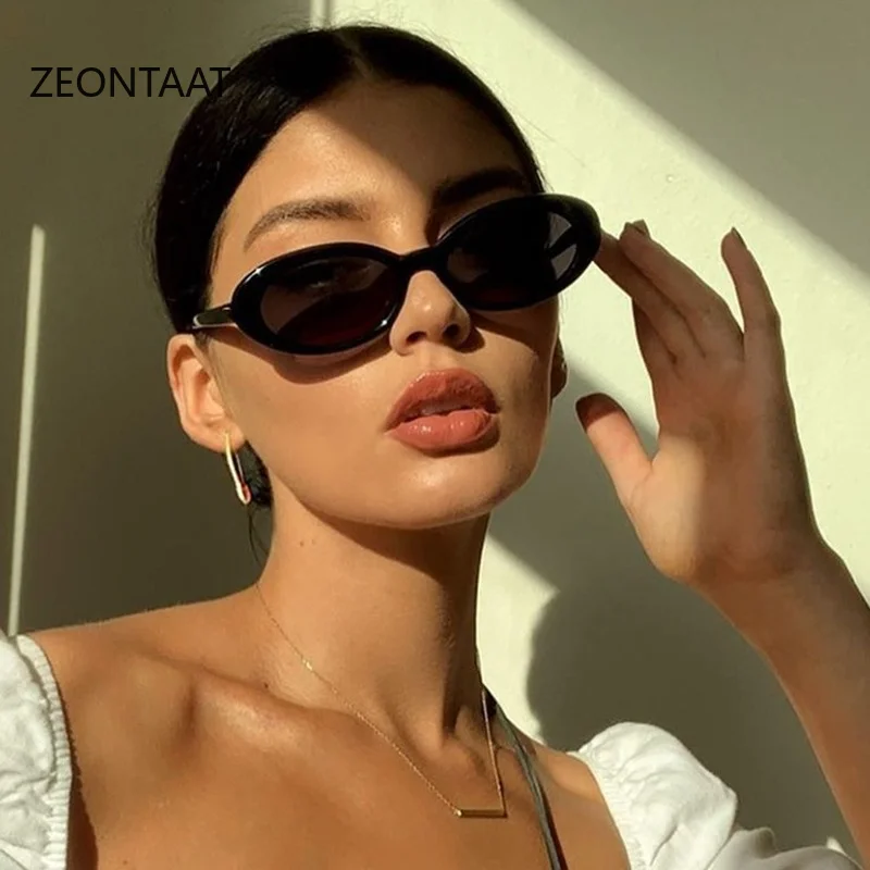 

Small Vintage Oval Sunglasses Women Men 2022 Fashion Luxury Brand Designer Sun Glasses Shades White Black Eyewear Oculos De Sol