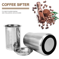 stainless steel coffee bean powder sieve filter coffee cup tank for barista grinder tools household kitchen coffee accessries