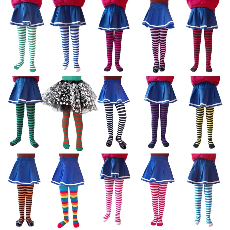 

Halloween Cosplay Children Stripe Pantyhose Stockings Baby Boys Girls Christmas Tights Kids Masquerade Party Costumes
