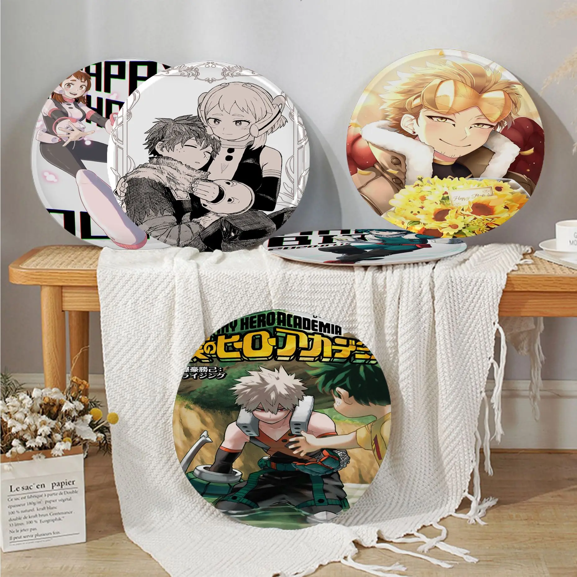 

My Hero Academia Nordic Printing Dining Chair Cushion Circular Decoration Seat For Office Desk Seat Mat