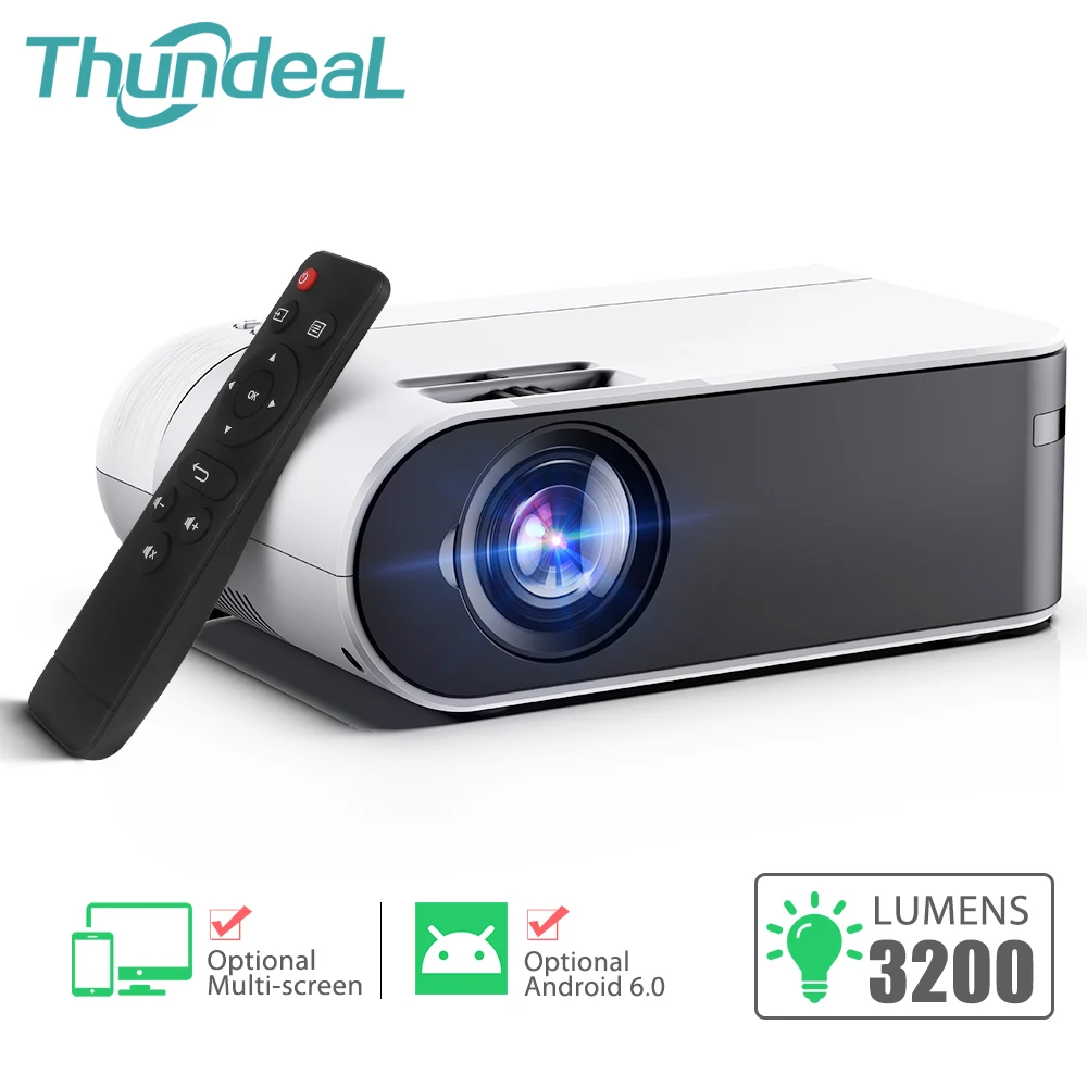 ThundeaL Mini Projector TD60 Portable Home Cinema 3200 Lumens Smartphone Multiscreen Video 3D Beamer Android WiFi LED Proyector