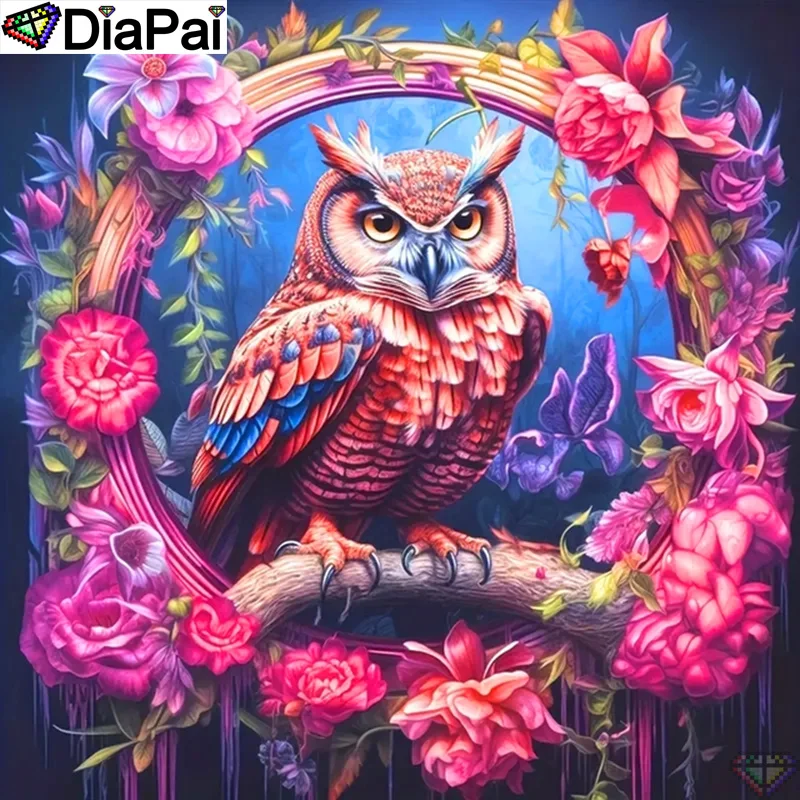 

Полноформатная алмазная живопись DiaPai, картина «животное, сова» «сделай сам», искусственная Бриллиантовая вышивка 5D, вышивка крестиком, Декор