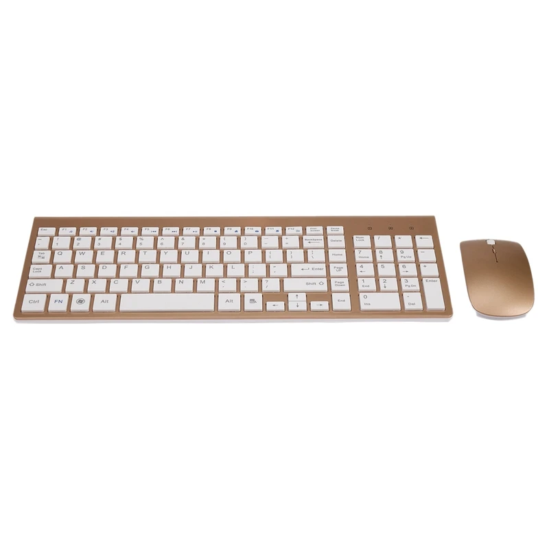 

Smooth Body 2.4Ghz Wireless Keyboard And Mouse Combo 102 Keys Low-Noise Wireless Keyboard Mouse For Mac Pc Windowsxp/7/10 Tv Box