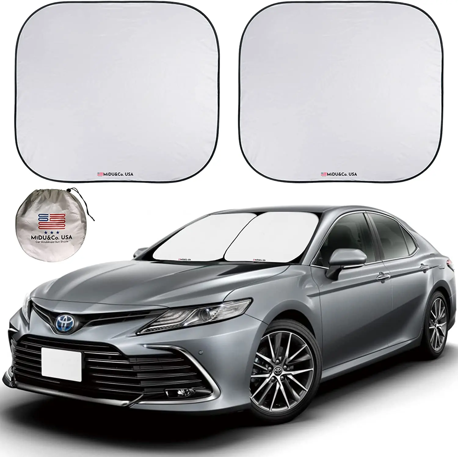 

Car windshield covering 2 -piece set -ultra -reflector fabric, UV and -automotive sunshade windshield -windshield protector