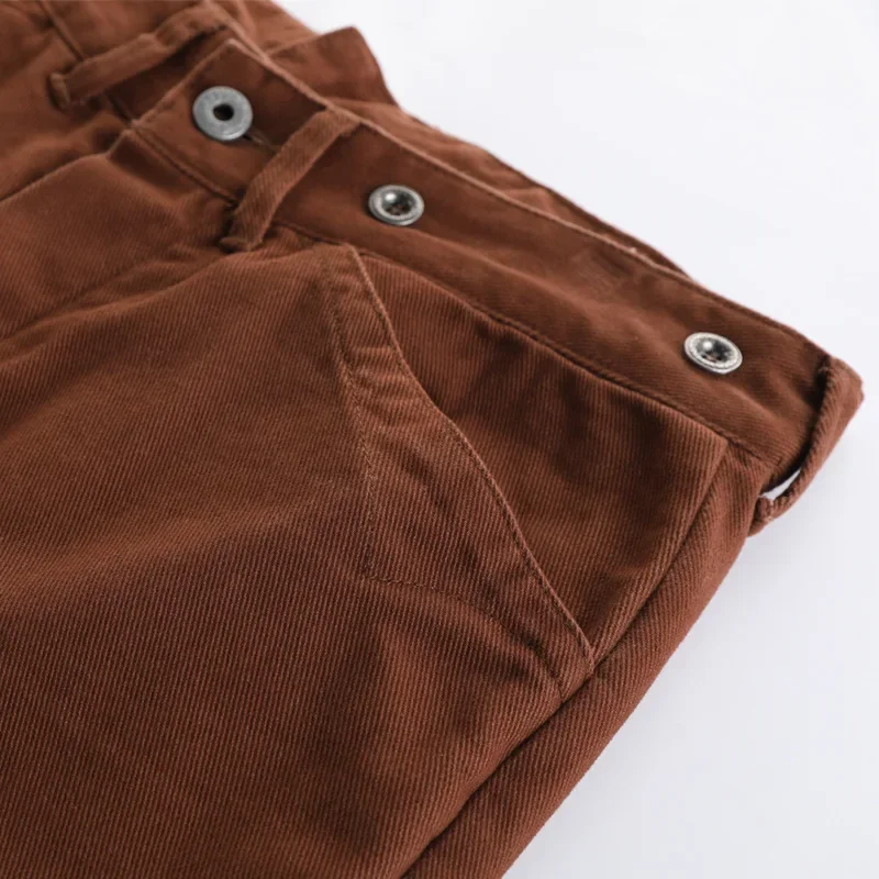 Прямые повседневные брюки с высокой талией винтажные мужские брюки-карго CHINO