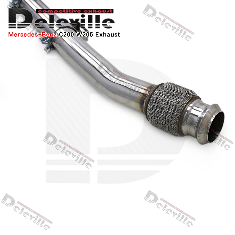Фото Выхлопная система Catback для Mercedes-Benz C200/C250/C300 W205 2015-2023, трубы из нержавеющей стали, глушитель, выхлопная система. №2