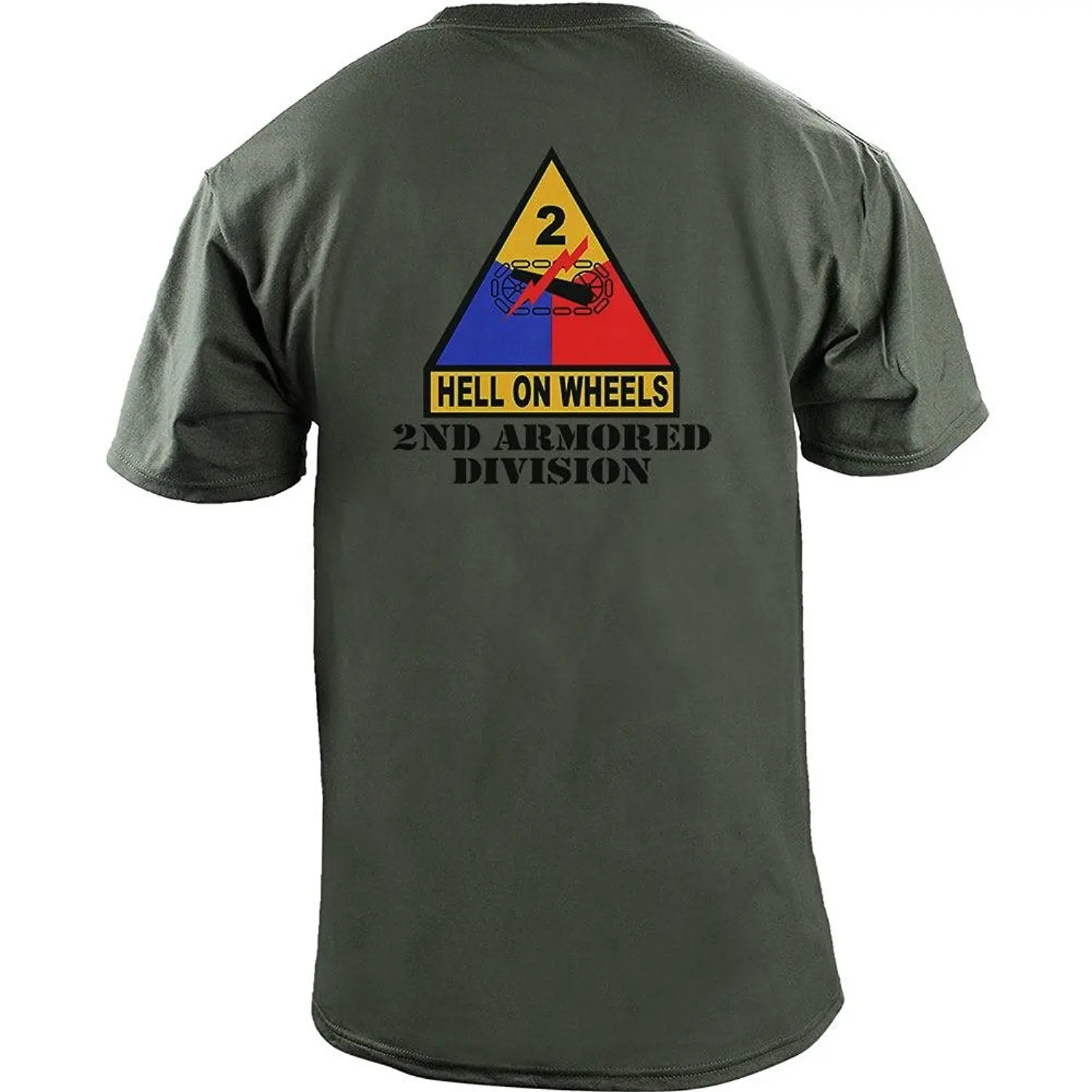 

New Summer Men Tee Shirt Army 2Nd Armored Division Full Color Veteran T-Shirt Custom Aldult Teen Unisex Digital Printing