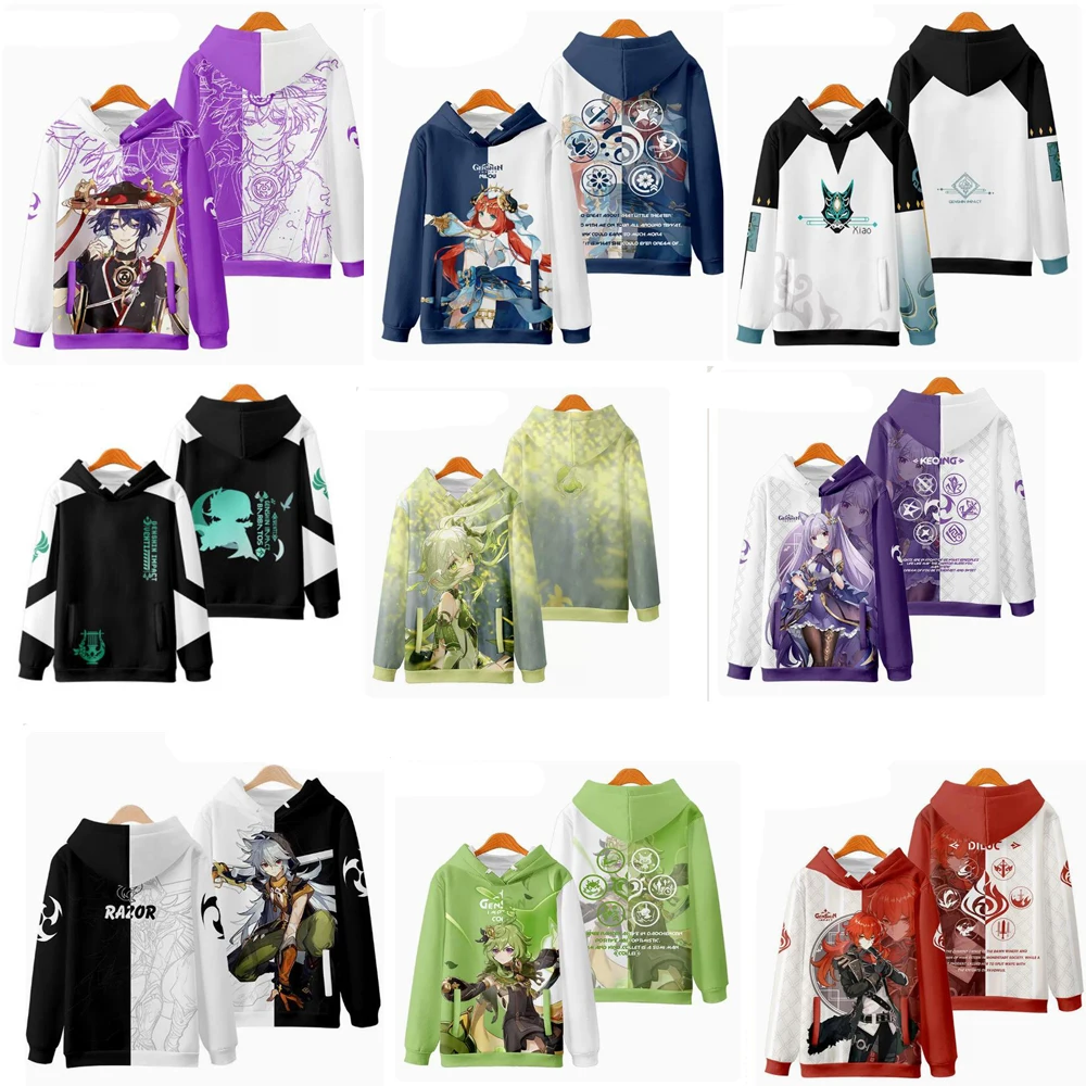 

Костюм для косплея аниме Genshin Impact Nilou Lumine Venti нахида Ganyu Keqing, разбавленный бритвенный костюм, хутао, унисекс, 3D Толстовка с капюшоном, Свитшот