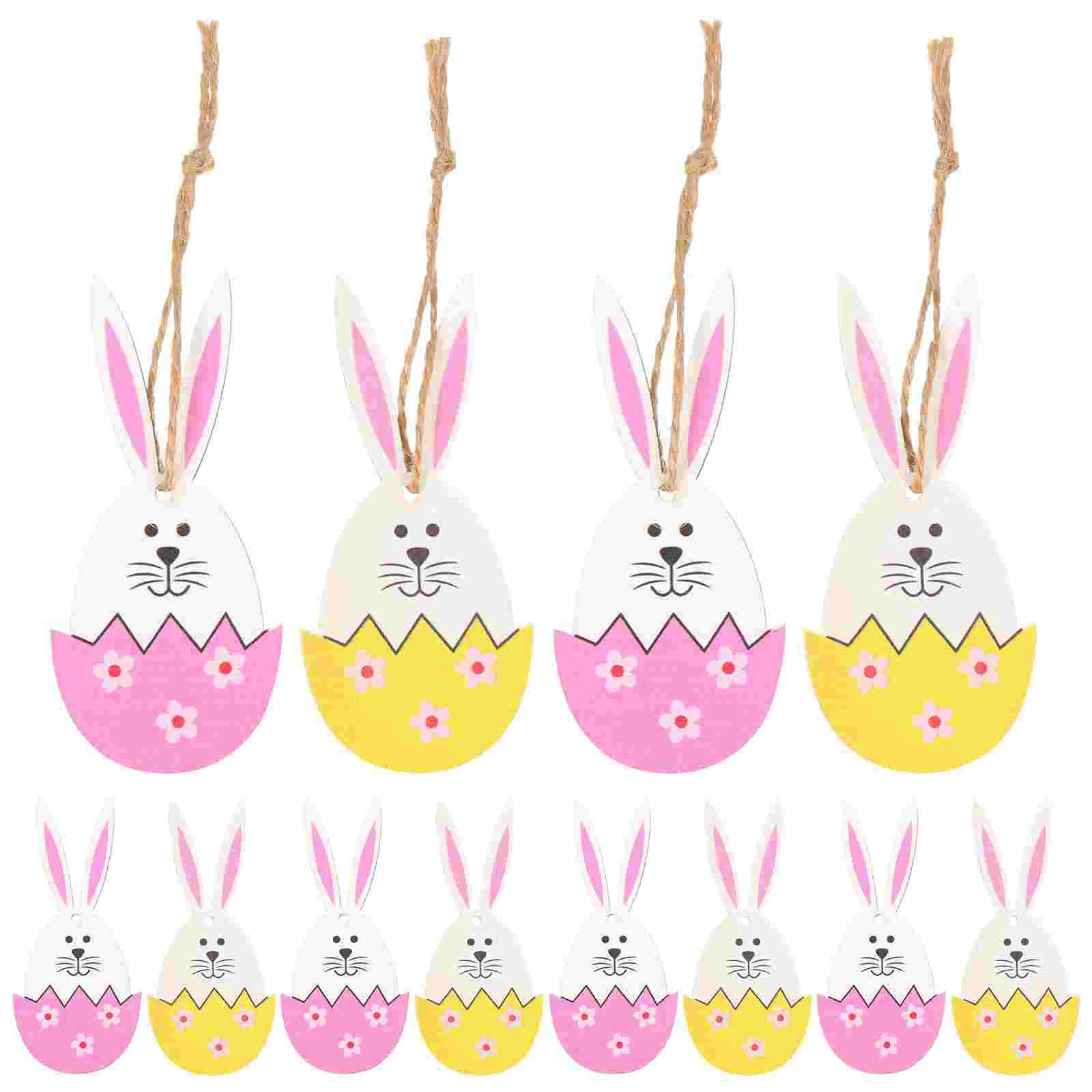 

20Pcs Bunny Egg Easter Rabbit Egg Wooden Easter Rabbit Egg Decor Easter Bunny Egg Ornaments Easter Decor Wooden Easter Bunny Egg