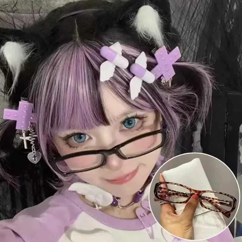 Корейские японские очки в маленькой квадратной оправе женские стиле ретро